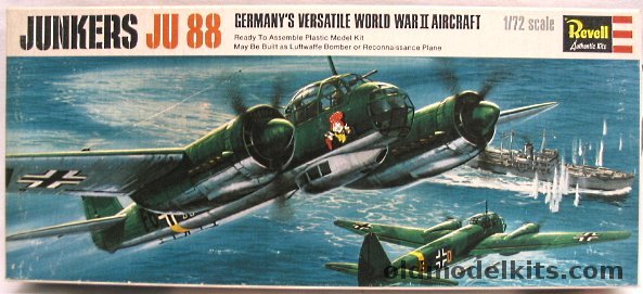 Revell 1/72 Junkers Ju-88A-4 / Ju-88D-1 - Bomber or Reconnaissance Versions (Ju88A4 Ju88D1), H113-130 plastic model kit